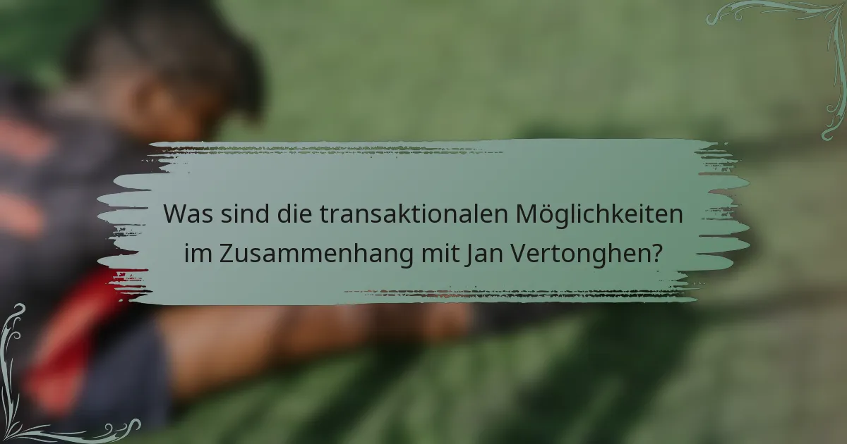 Was sind die transaktionalen Möglichkeiten im Zusammenhang mit Jan Vertonghen?