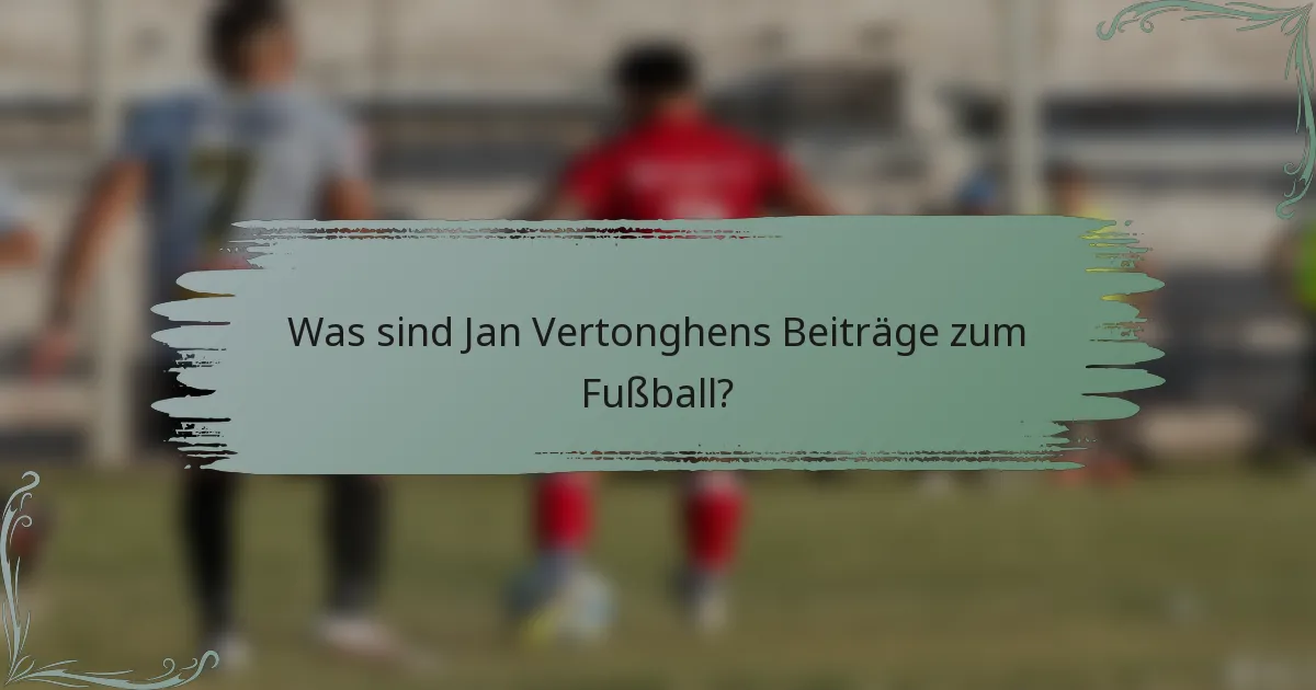 Was sind Jan Vertonghens Beiträge zum Fußball?